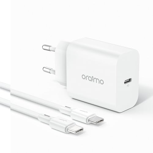 Oraimo OCW-E106S+CC54 20W Type C Plug Fast Charger Pd 3.0 Usb C Wall Adapter, White