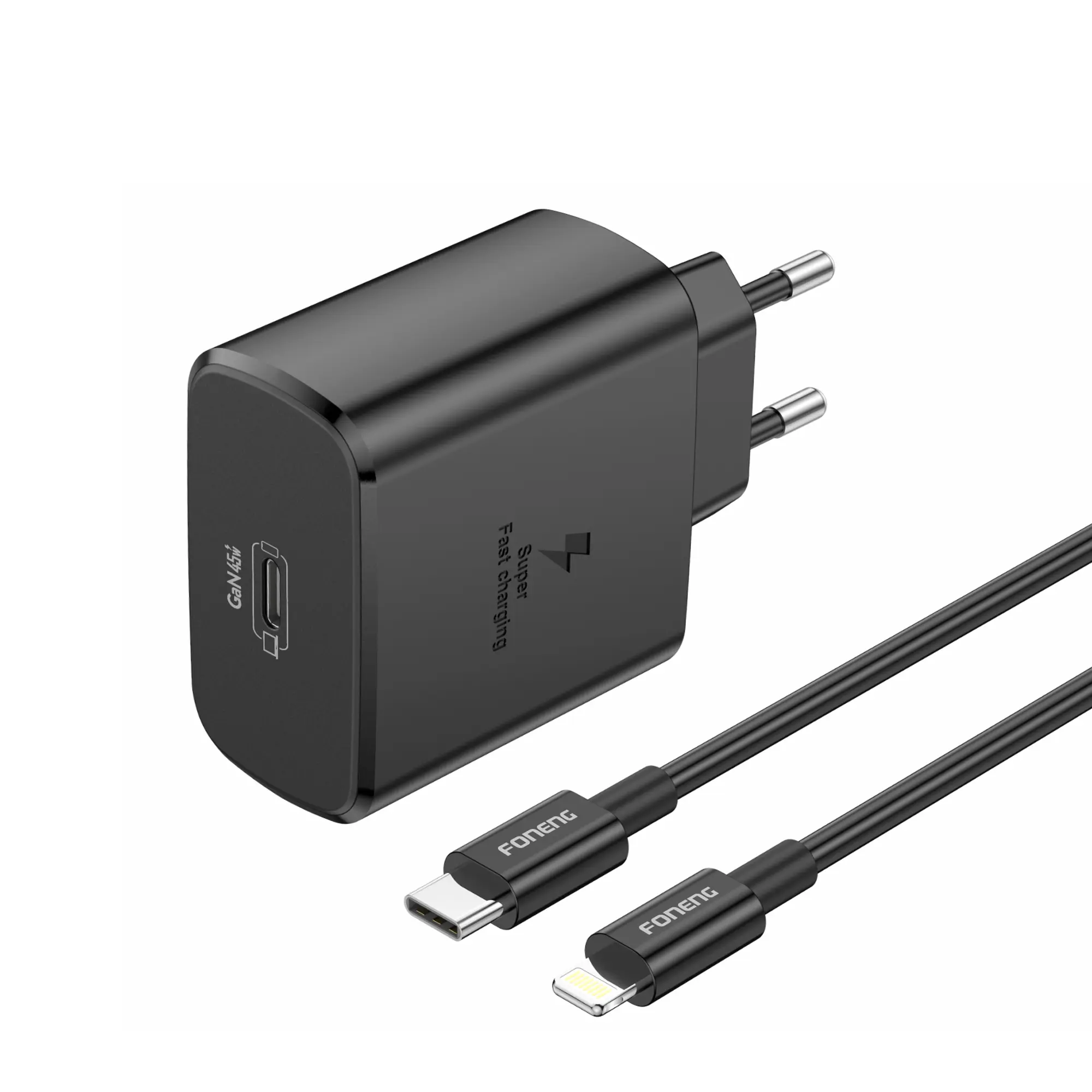 FONENG PD 45W GaN USB-C Wall Charger With Type-C Cable (EU62)